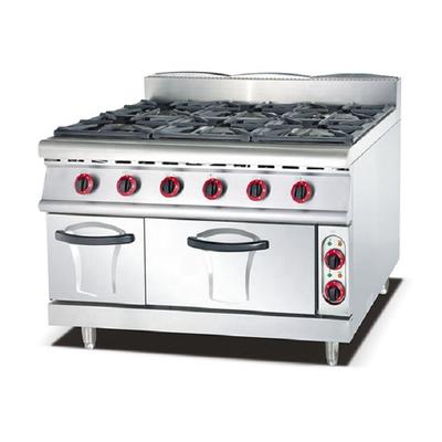 Ce Approval European Portable Mobile Freestanding 6 Burners Gas Cooker Range With Oven