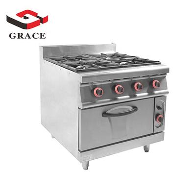 Professional Restaurant Medium Duty Vertical Stainless Steel Commercial Kitchen Equipment Gas Cooker Range 4 Open Burner