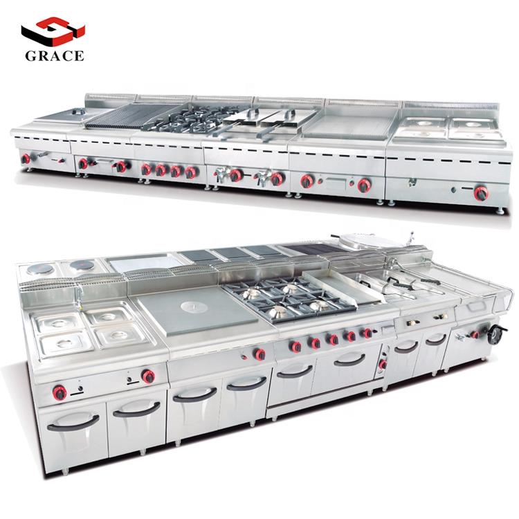 Grace Restaurant & Hotel Multi-function Automatic Stainless Steel Cooking Commercial Kitchen Equipment One-stop Solution