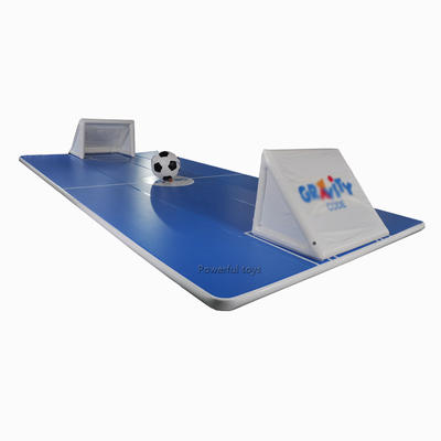 Giant gym inflatable air track floor tumbling matwith goal and football for trampoline park