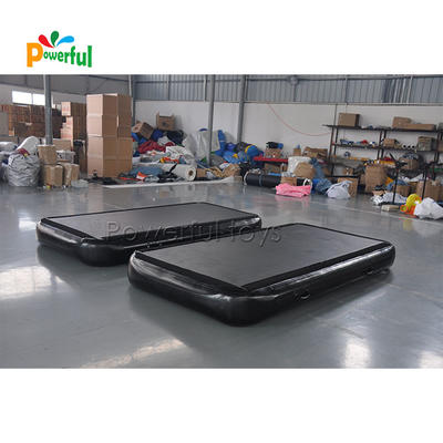 Black 0.3m thickness inflatable tumbling air mat for landing
