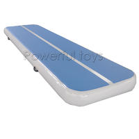 Ready to ship Blue surface white sideAir Track Gymnastics Mat for sale
