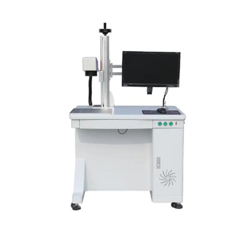 20W white Metal Desktop Fiber Laser Marking Machines For Metal and nonmetal