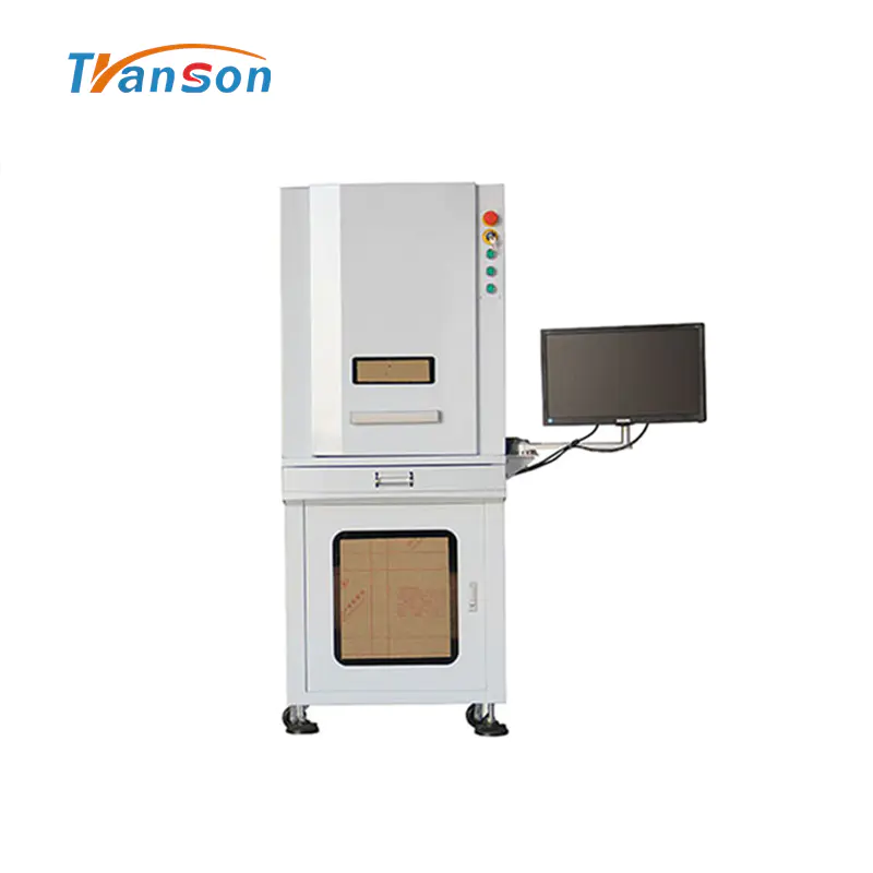 30W Full Enclosed 3D Fiber Laser Engraver Marking Machine raycus source for gold silver