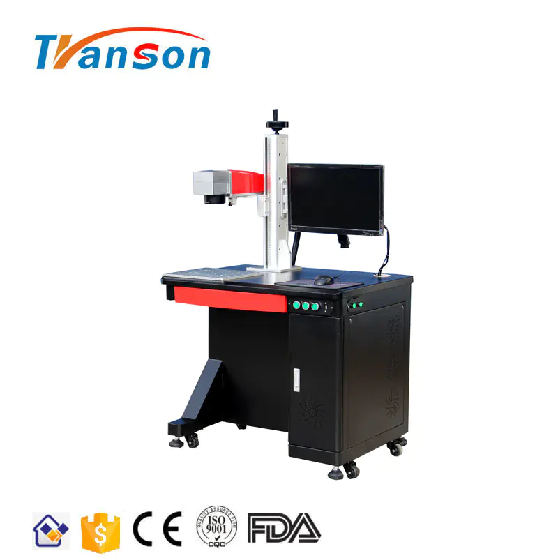 100W black Metal Desktop Fiber Laser Marking Machines For Metal and nonmetal