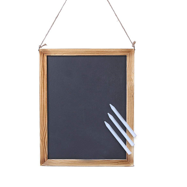 Hot sales restaurant chalk board with hemp string for hanging