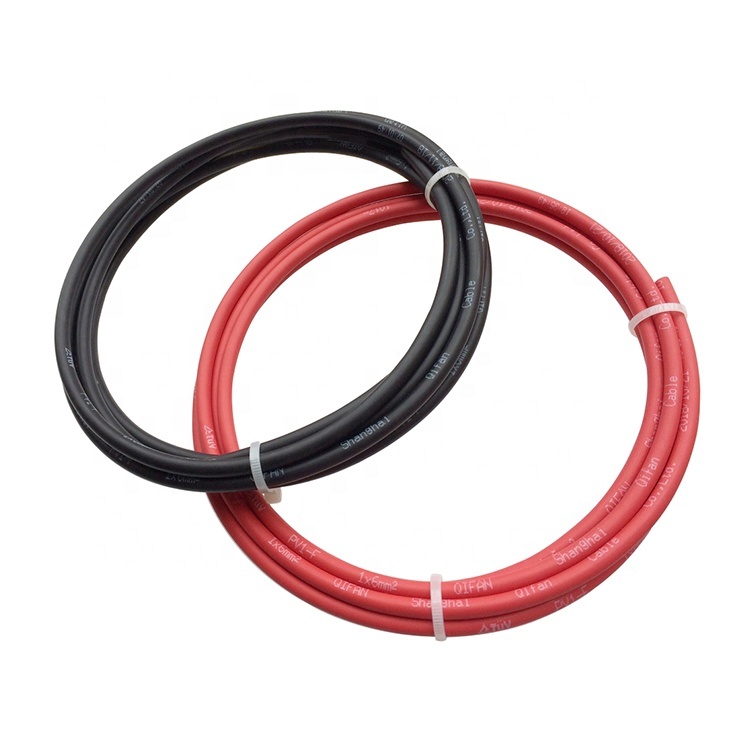 Red 6mm PV1-F for solar panel collecting solar cable4mm2 twin pvc sheath dc pv cable solar cable