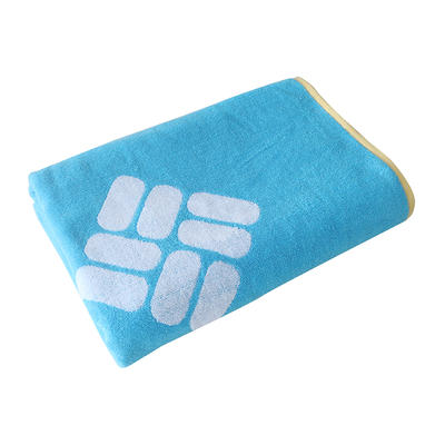 Customizable logo cotton double-sided jacquard bath towel for sweat absorption