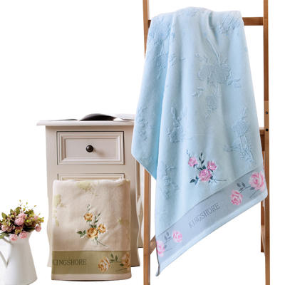 Super Soft 100% Cotton Jacquard Plain Dyed Bath Shower Towel 70x140 cm