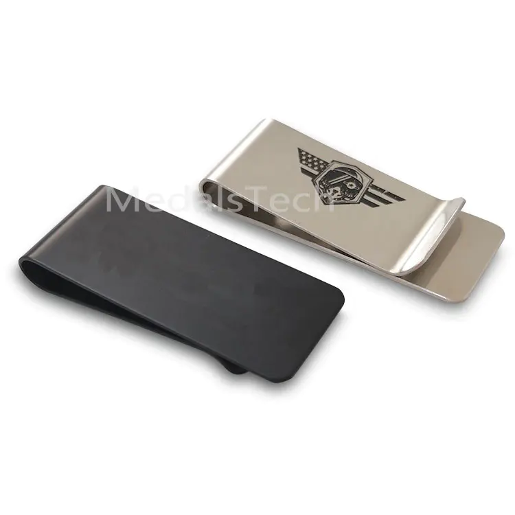 Wholesale custom logo 304 blank stainless steel metal money clip wallet for sale