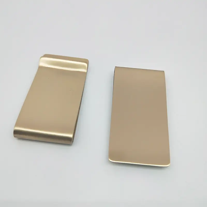 Factory direct sale cheap metal brass money clip with customized etched logo