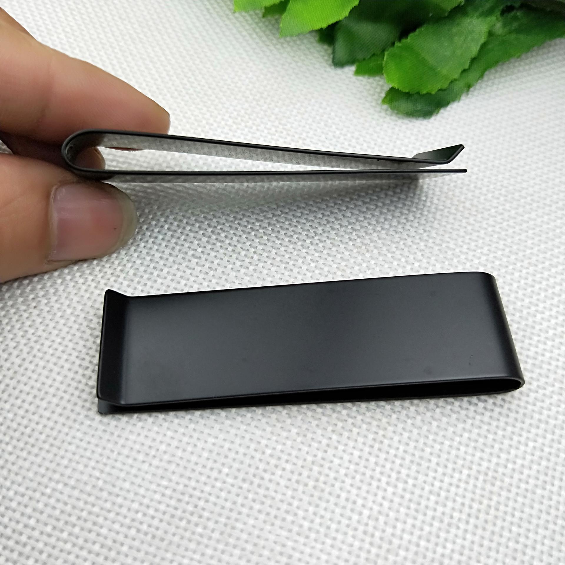 Customized metal cheap black stainless steel blank money clip