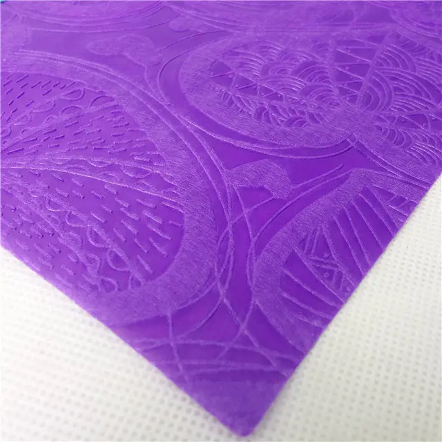 Gift wrapping material use colorful any size embossed nonwoven fabric