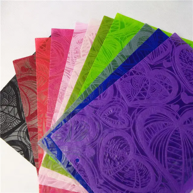 Gift wrapping material use colorful any size embossed nonwoven fabric