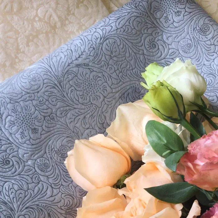 New design PP Spunbond embossed nonwoven fabric Rose flower wrap paper packing and gift packing