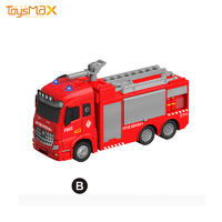 2020 New popular Europe style 1:46 scalepull back battery operated fire truck toy