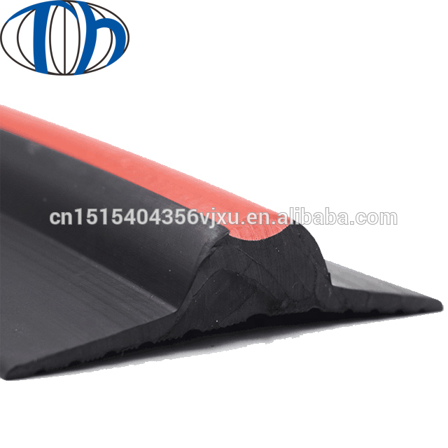 Extruded nbr rubber black strip with red garage door weather seal threshold
