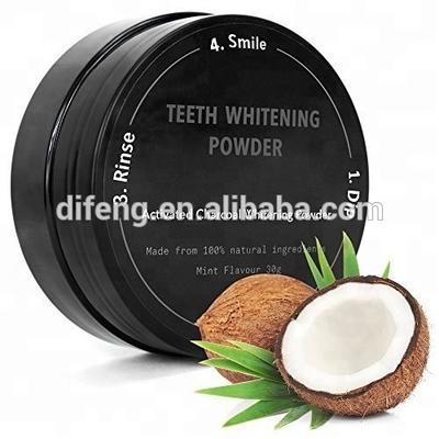 black coconut shell charcoal teeth whitening powder