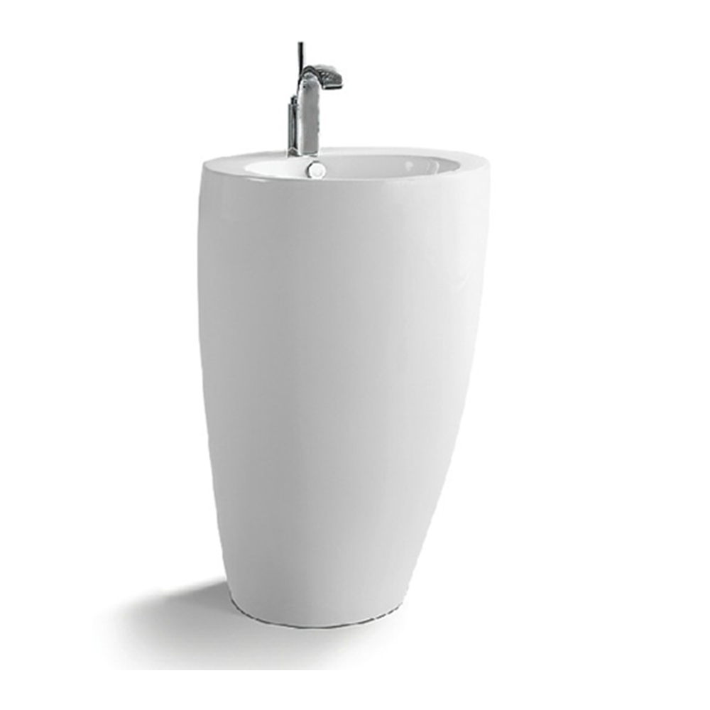 Bathroom unique ceramic pedestal sink round circular wash basin