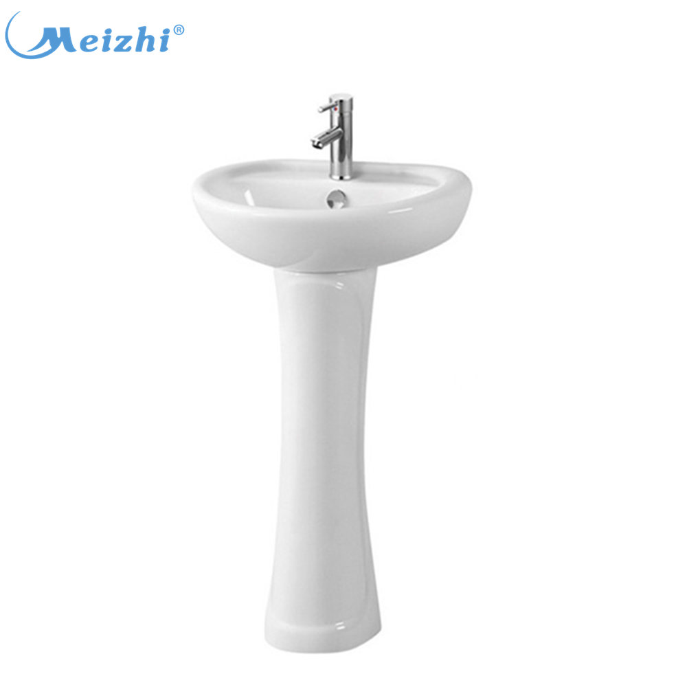 Bathroom ceramic economy pedestal wash basin material