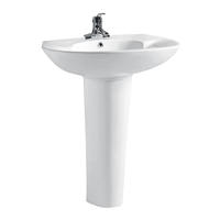 Bathroom china pedestal type wash basin
