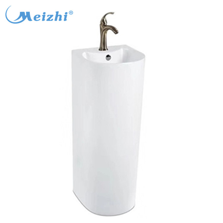 Chinese one piece small size basin with pedestal