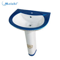 Sanitary ware bathroom different double color wash basin stand