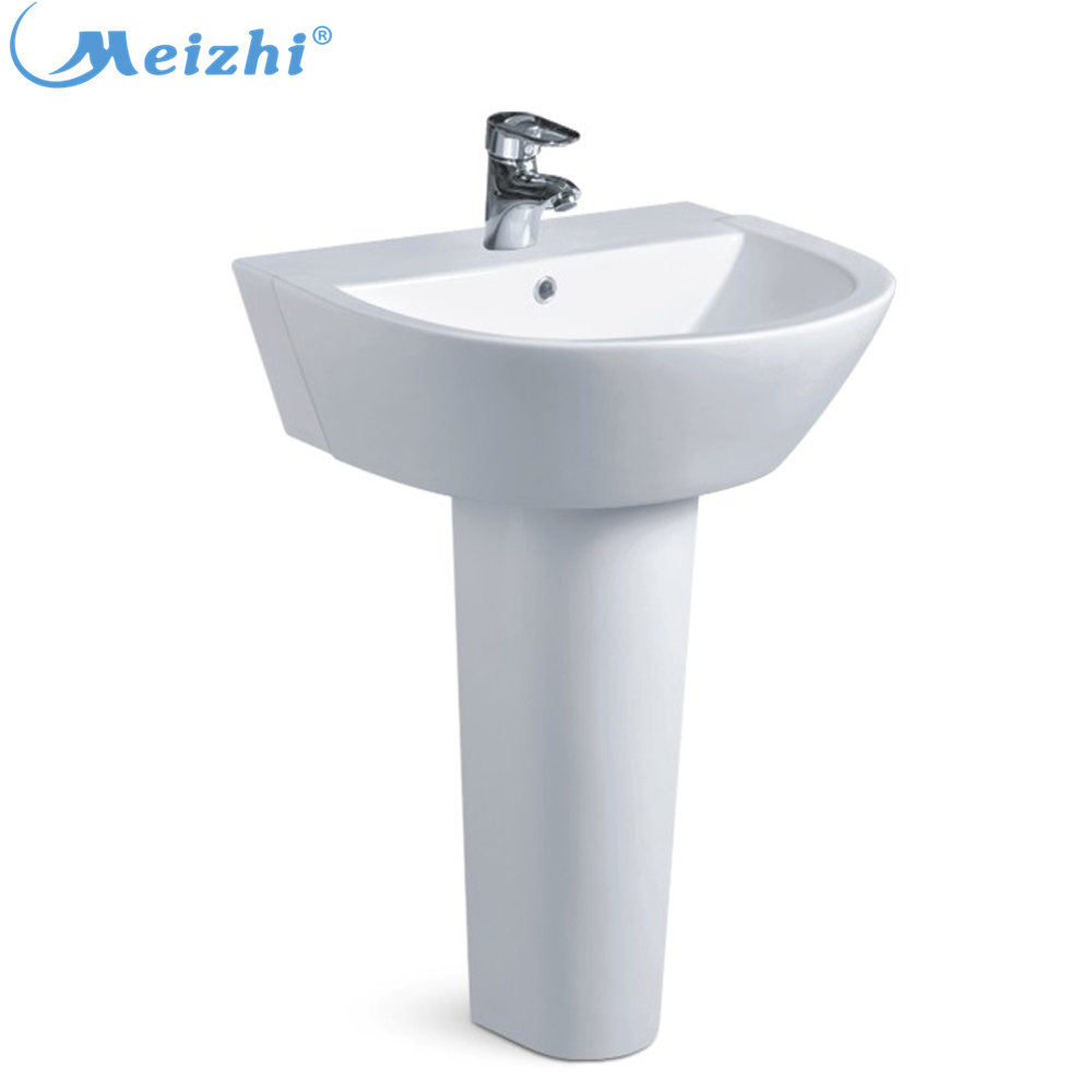 Big size sanitary ware round ceramic bathroom pedestal sink