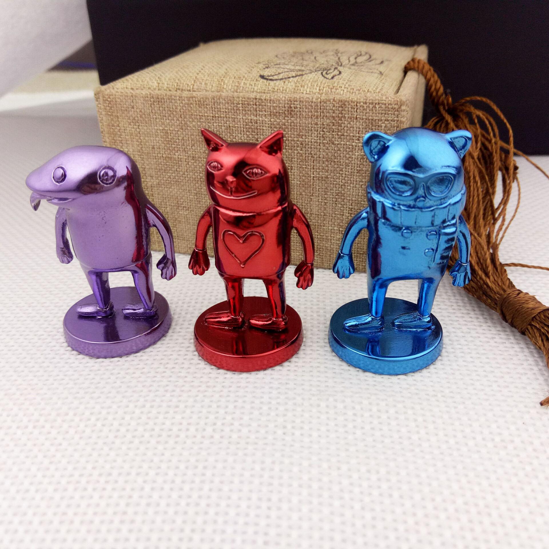 Custom high quality color plating 3d metal miniature figures for games and movies character