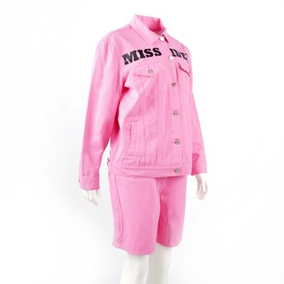 SKYKINGDOM high quality lady jean jackets casual wear long sleeve pink printing women jackets