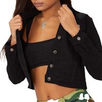 Jacket New Loose Casual Women Clothing Black Longsleeve Pockets Spring jacket for women