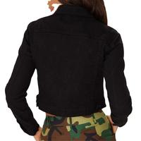wholesale fashion motorbike jacket single breasted four pockets denim jacket for women