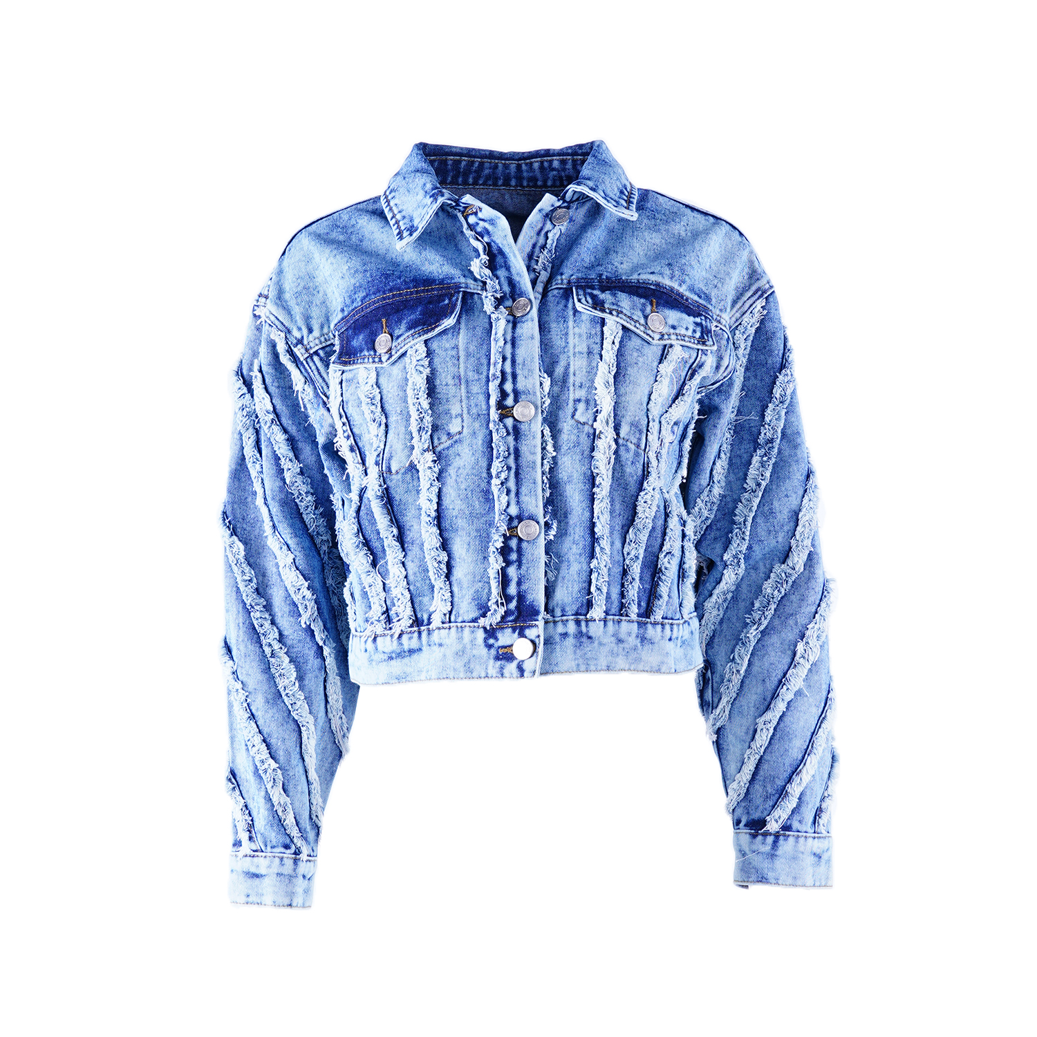 SKYKINGDOM new design jeans jacket outdoor wear denim blue stripe tassel design women jackets