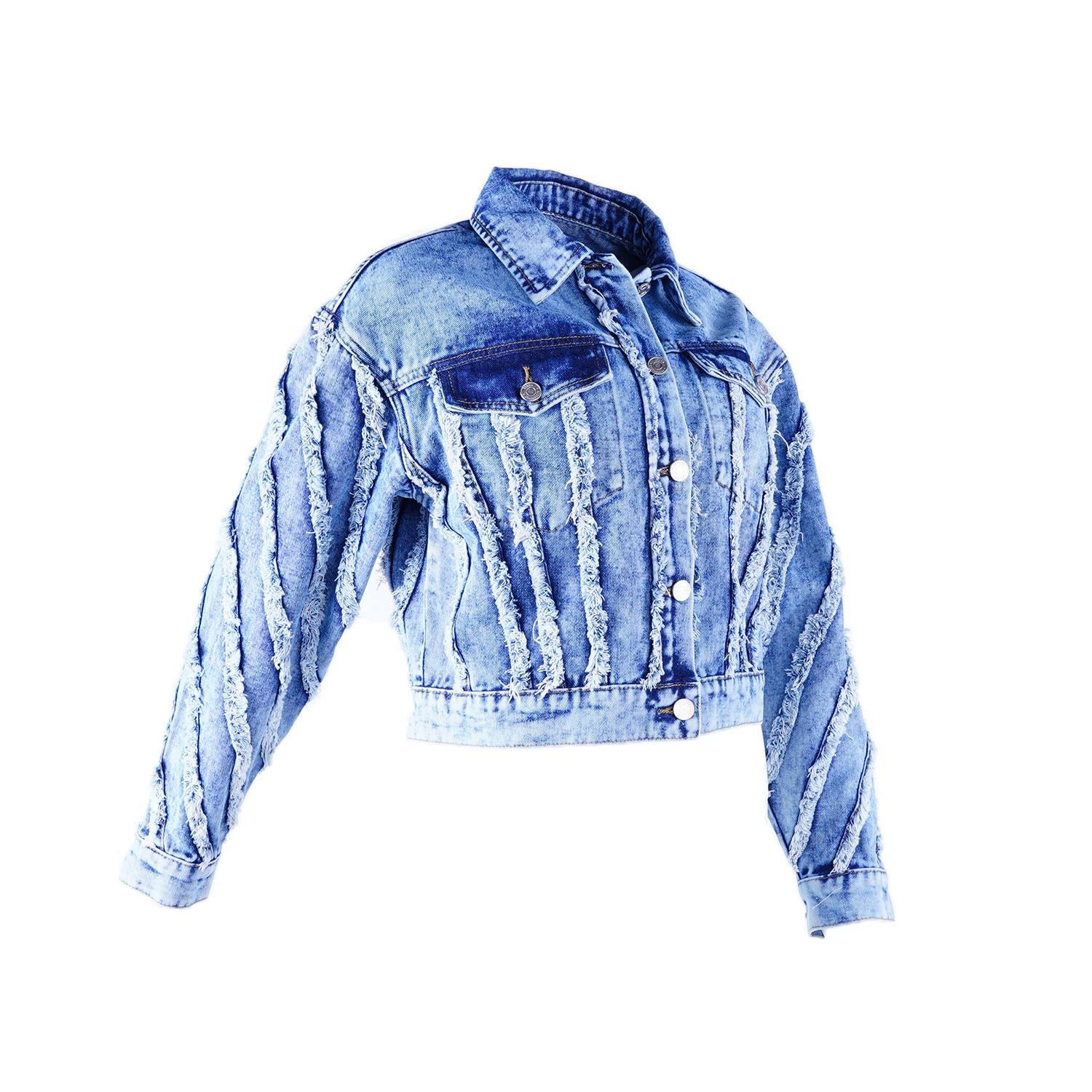 SKYKINGDOM hot sale fall jackets denim blue long sleeve buttons front pockets tassel stripes jeans jackets