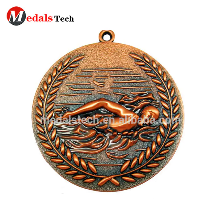 Promotional enamel simple round antique sport award custom 2d design gold hollow souvenir metal medal trophy custom