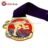 Customized silver plating 3d logo bicycle running custom 3d sport metal cycling medal