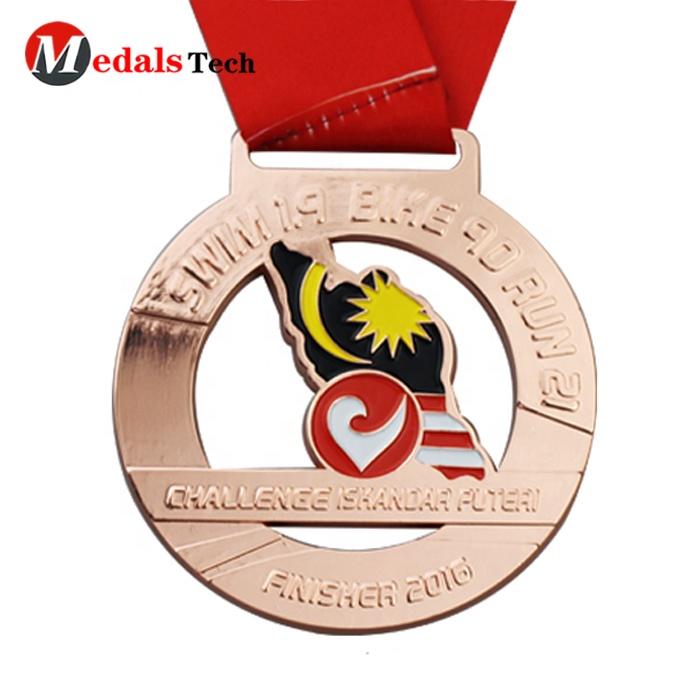 Free sample antique plating custom logo events souvenir Malaysia national flag medal