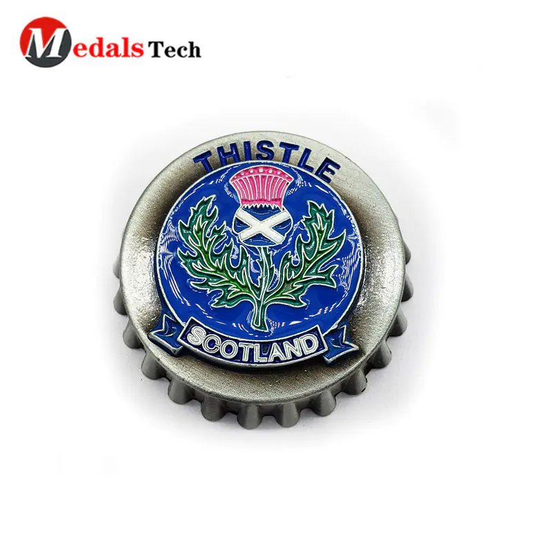 Die castingthanksgiving assembly Bottle caps shape antique virtual running race medals with bottle opener