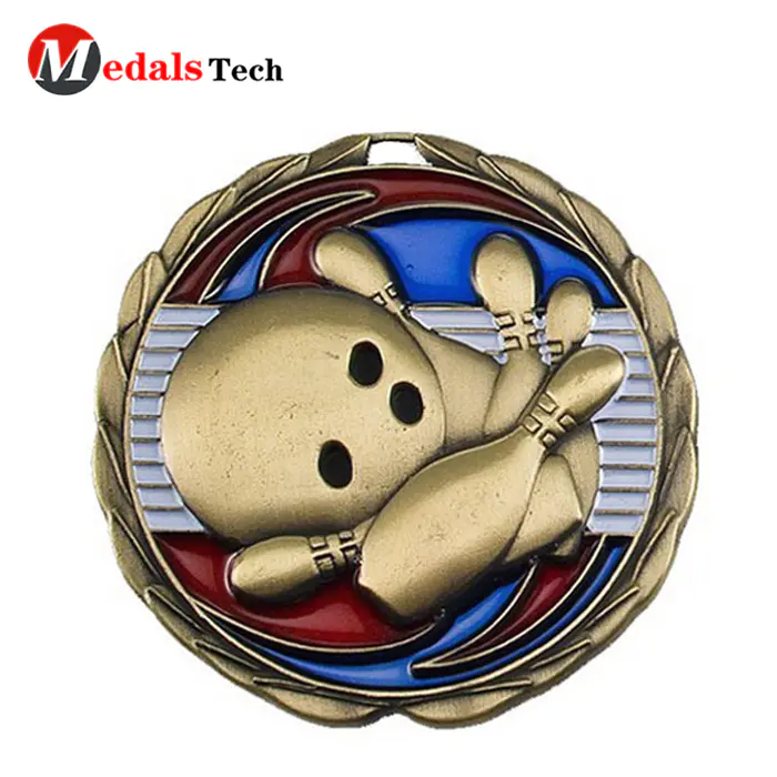 Factory direct sale high quality 3d embossed logo metal rugby football antique gold medal