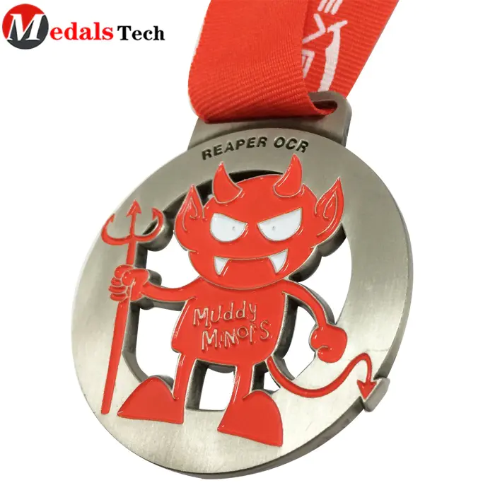 High quality football sports silver plating 5k running soft enamel Turkey Halloween medal