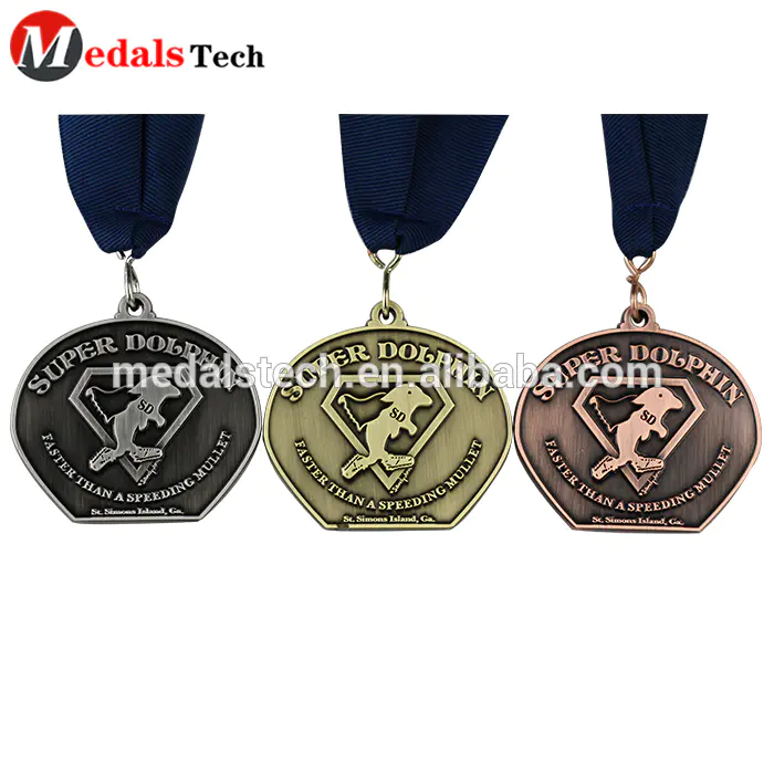 Customized silver plating 3d logo bicycle running custom 3d sport metal cycling medal