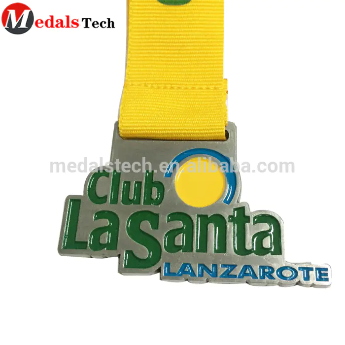 Best sports medal design in gold engraved logo spring race silver souvenir medals