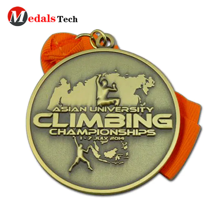 Gold Medal Medallion 3d challenge simple design zinc alloy medal antique gold
