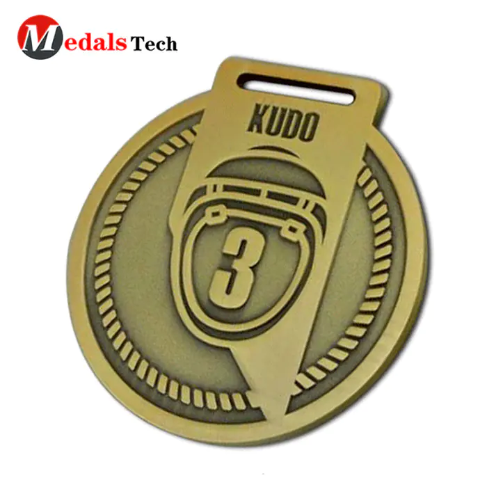 Gold Medal Medallion 3d challenge simple design zinc alloy medal antique gold