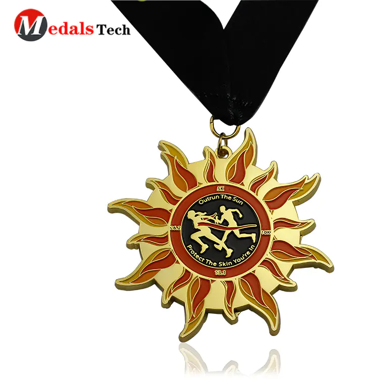 Shenzhen sullier five star shape antique gold classic anniversary metal army souvenir medal