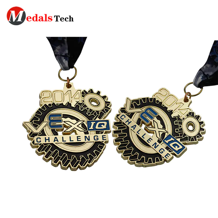 Cheap custom shinny gold enamelcycling sports awards medal