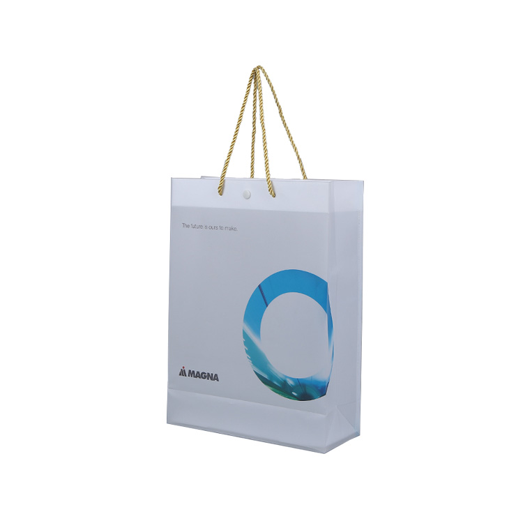 Custom Printed Logo Clear PP Plastic Bag with Handles for Promotional