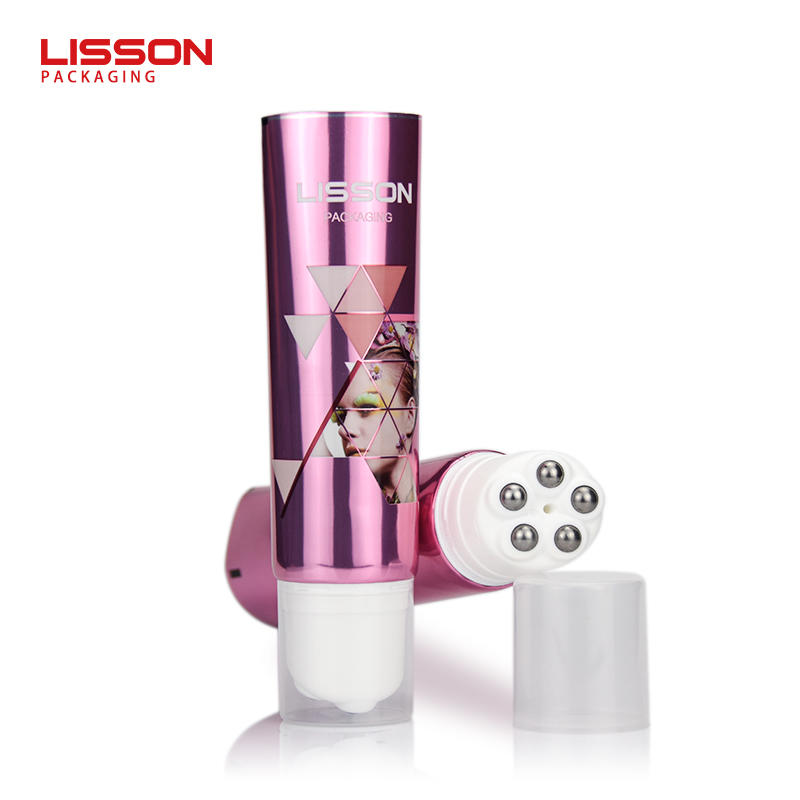 100ml 5 beads roll-on massage pink body cosmetic plastic squeezed tube from Lisson