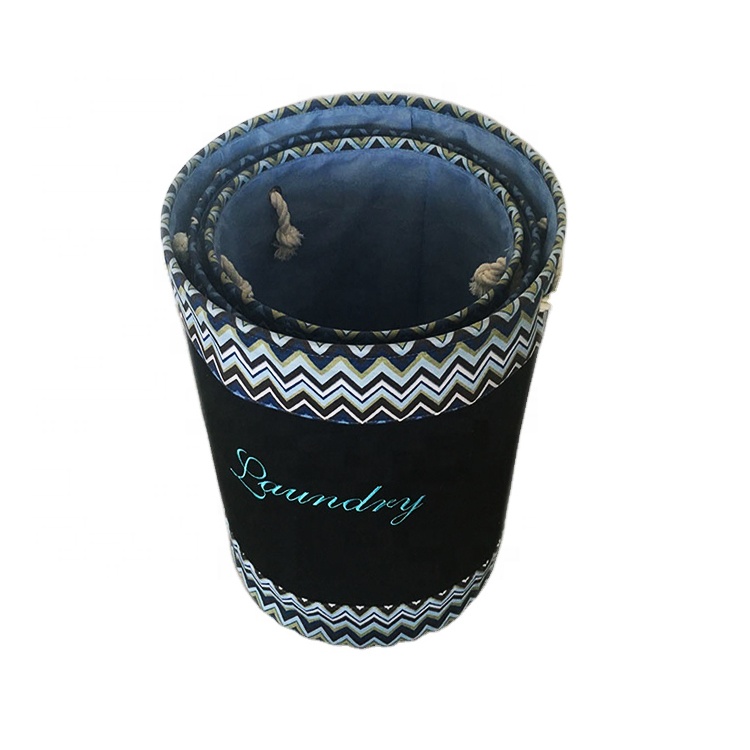 Wholesale Customized Jute Canvas Woven Fabric Laundry Basket