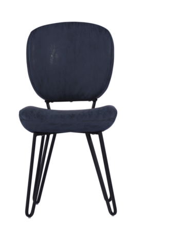 Dining chairblack matte powder coating+ two-blue PU Y23-17DD6383-4